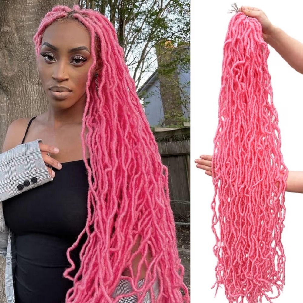 Bobbi Boss Nu Locs 18” Lot 4 Packs Long Color Hot Pink Hair Extentions - Picture 2 of 9